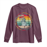 Funny Hands Off Long Sleeve Shirt Resist Vintage Statue Of Liberty