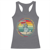Funny Hands Off Racerback Tank Top Resist Vintage Statue Of Liberty