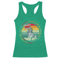 Funny Hands Off Racerback Tank Top Resist Vintage Statue Of Liberty
