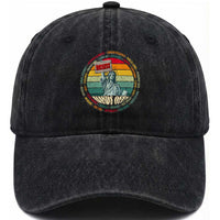 Funny Hands Off Washed Cotton Baseball Cap Resist Vintage Statue Of Liberty