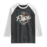 Funny El Papa Mas Chingon Raglan Shirt Best Mexican Dad Father's Day