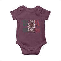 Funny El Papa Mas Chingon Baby Onesie Best Mexican Dad Father's Day Mexican Flag