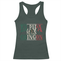Funny El Papa Mas Chingon Racerback Tank Top Best Mexican Dad Father's Day Mexican Flag