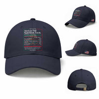Funny Mexican Dad Baseball Cap Dad Nutrition Facts Mexico Flag Father's Day