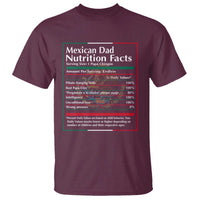 Funny Mexican Dad T Shirt Dad Nutrition Facts Mexico Flag Father's Day