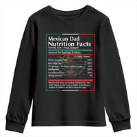 Funny Mexican Dad Youth Sweatshirt Dad Nutrition Facts Mexico Flag Father's Day