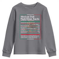 Funny Mexican Dad Youth Sweatshirt Dad Nutrition Facts Mexico Flag Father's Day