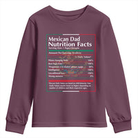 Funny Mexican Dad Youth Sweatshirt Dad Nutrition Facts Mexico Flag Father's Day