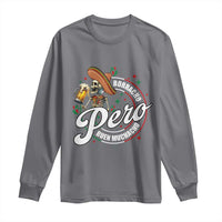 Funny Cinco De Mayo Long Sleeve Shirt Borracho Pero Buen Muchacho Mexican Skeleton With Beers