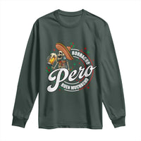 Funny Cinco De Mayo Long Sleeve Shirt Borracho Pero Buen Muchacho Mexican Skeleton With Beers