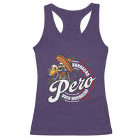 Funny Cinco De Mayo Racerback Tank Top Borracho Pero Buen Muchacho Mexican Skeleton With Beers