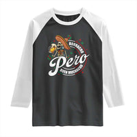 Funny Cinco De Mayo Raglan Shirt Borracho Pero Buen Muchacho Mexican Skeleton With Beers