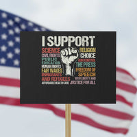 I Support Progressive Liberal Human Rights Protest Sign Vintage Hand Fist - Wonder Print Shop