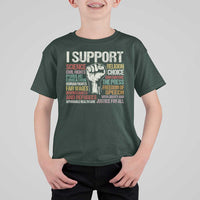 I Support Progressive Liberal Human Rights T Shirt For Kid Vintage Hand Fist