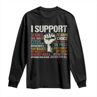 I Support Progressive Liberal Human Rights Long Sleeve Shirt Vintage Hand Fist