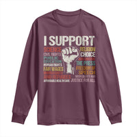 I Support Progressive Liberal Human Rights Long Sleeve Shirt Vintage Hand Fist