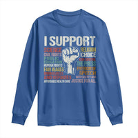 I Support Progressive Liberal Human Rights Long Sleeve Shirt Vintage Hand Fist