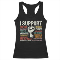 I Support Progressive Liberal Human Rights Racerback Tank Top Vintage Hand Fist