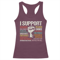 I Support Progressive Liberal Human Rights Racerback Tank Top Vintage Hand Fist