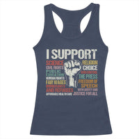 I Support Progressive Liberal Human Rights Racerback Tank Top Vintage Hand Fist