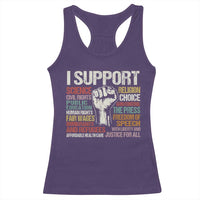 I Support Progressive Liberal Human Rights Racerback Tank Top Vintage Hand Fist