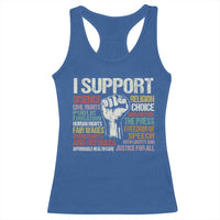 I Support Progressive Liberal Human Rights Racerback Tank Top Vintage Hand Fist