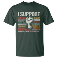 I Support Progressive Liberal Human Rights T Shirt Vintage Hand Fist