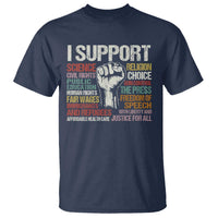 I Support Progressive Liberal Human Rights T Shirt Vintage Hand Fist