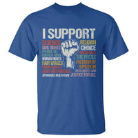I Support Progressive Liberal Human Rights T Shirt Vintage Hand Fist
