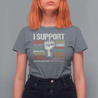 I Support Progressive Liberal Human Rights T Shirt For Women Vintage Hand Fist
