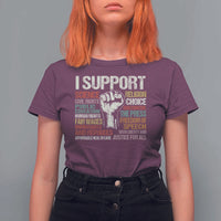 I Support Progressive Liberal Human Rights T Shirt For Women Vintage Hand Fist