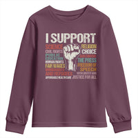 I Support Progressive Liberal Human Rights Youth Sweatshirt Vintage Hand Fist