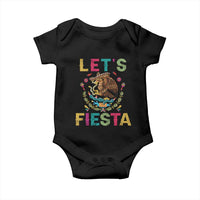 Funny Cinco De Mayo Baby Onesie Let's Fiesta Golden Eagle Mexico Flag