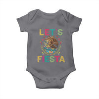 Funny Cinco De Mayo Baby Onesie Let's Fiesta Golden Eagle Mexico Flag