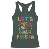Funny Cinco De Mayo Racerback Tank Top Let's Fiesta Golden Eagle Mexico Flag