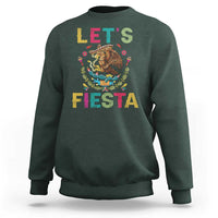 Funny Cinco De Mayo Sweatshirt Let's Fiesta Golden Eagle Mexico Flag