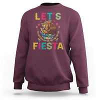 Funny Cinco De Mayo Sweatshirt Let's Fiesta Golden Eagle Mexico Flag
