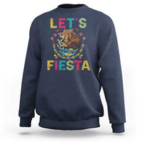 Funny Cinco De Mayo Sweatshirt Let's Fiesta Golden Eagle Mexico Flag