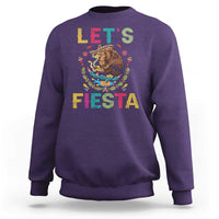 Funny Cinco De Mayo Sweatshirt Let's Fiesta Golden Eagle Mexico Flag