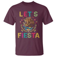 Funny Cinco De Mayo T Shirt Let's Fiesta Golden Eagle Mexico Flag