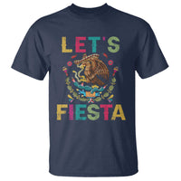 Funny Cinco De Mayo T Shirt Let's Fiesta Golden Eagle Mexico Flag