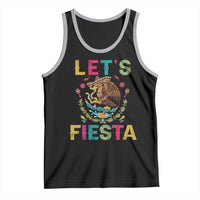 Funny Cinco De Mayo Tank Top Let's Fiesta Golden Eagle Mexico Flag