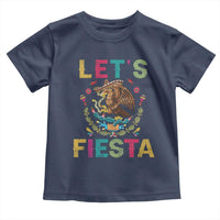 Funny Cinco De Mayo Toddler T Shirt Let's Fiesta Golden Eagle Mexico Flag