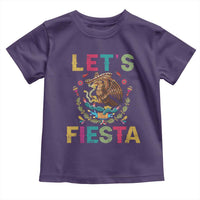 Funny Cinco De Mayo Toddler T Shirt Let's Fiesta Golden Eagle Mexico Flag