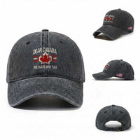 Dear Canada We Hate Him Too Washed Cotton Baseball Cap Vintage Maple Leaf