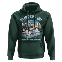Flippers Up I Stand With The Peinguins Hoodie Penguins Tariff Resist