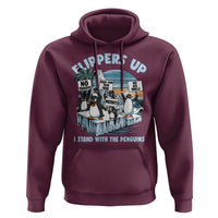 Flippers Up I Stand With The Peinguins Hoodie Penguins Tariff Resist