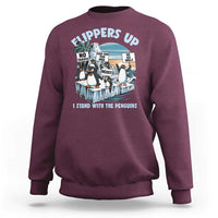 Flippers Up I Stand With The Peinguins Sweatshirt Penguins Tariff Resist