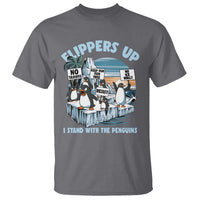 Flippers Up I Stand With The Peinguins T Shirt Penguins Tariff Resist