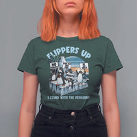 Flippers Up I Stand With The Peinguins T Shirt For Women Penguins Tariff Resist